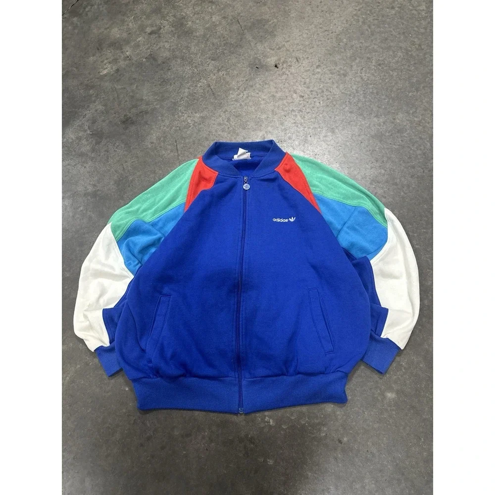 RARE Vintage 80s Adidas Primary Color Block Track Suit Jacket